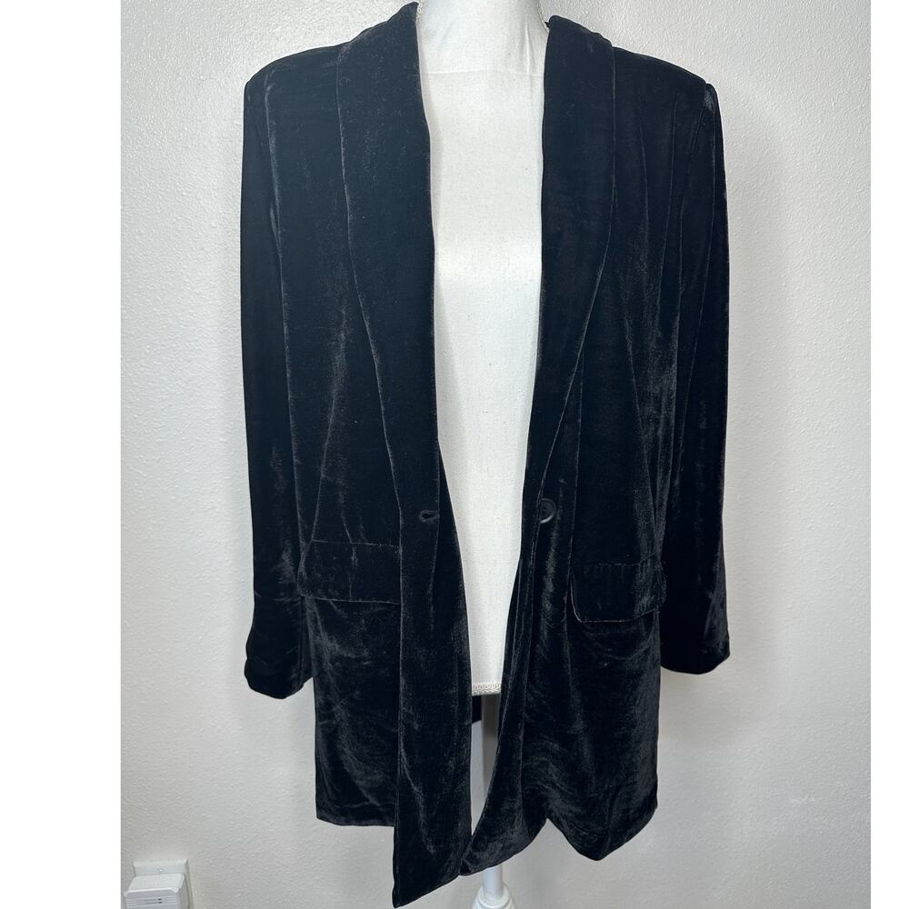 NWT Endless Rose Black Velvet Blazer Jacket Women’s XS Longline - Picture 4 of 16